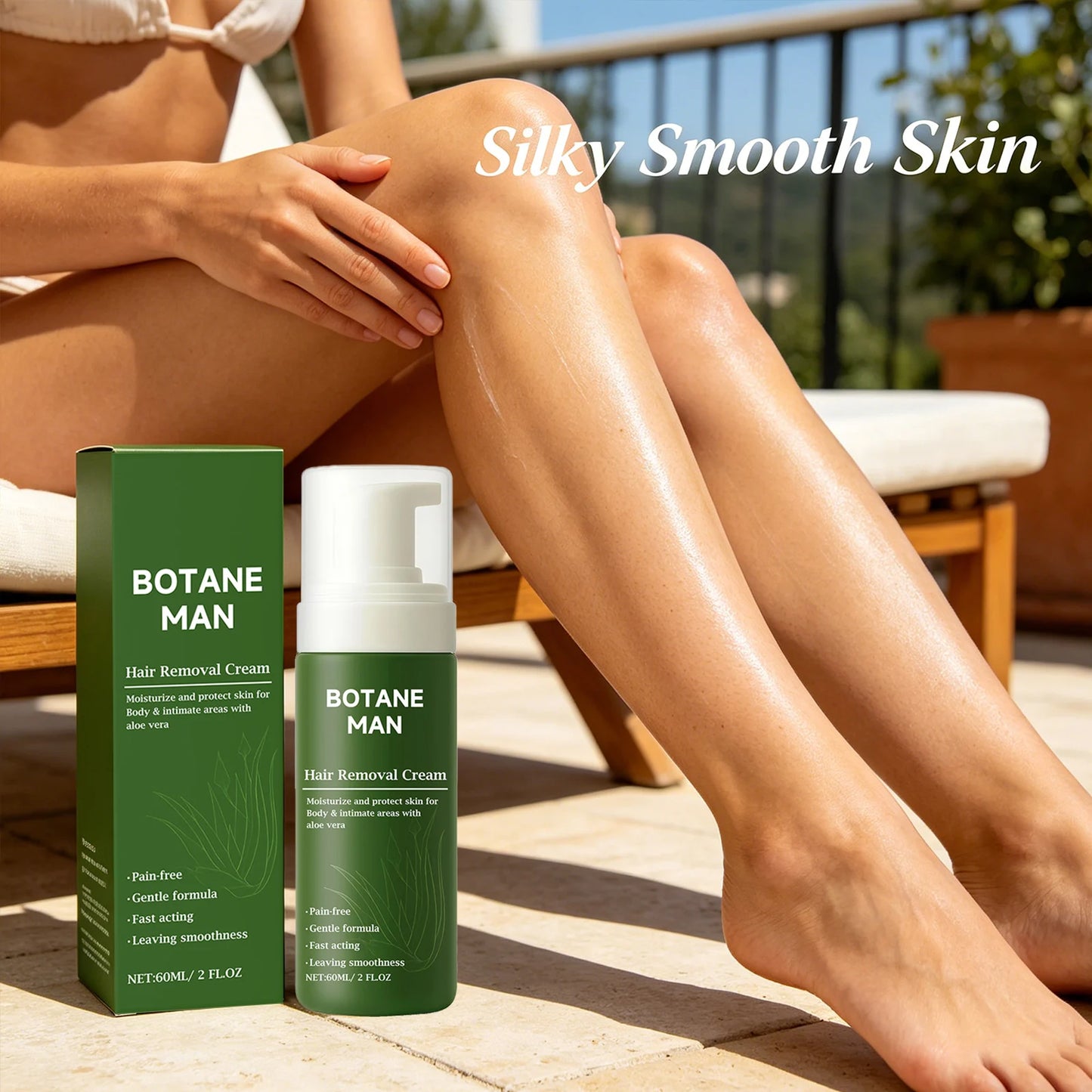 Men's Pain-Free Hair Removal Cream Mousse – 60ml Moisturizing Hair Removal Cream Peaceful Pleasures Health and Wellness