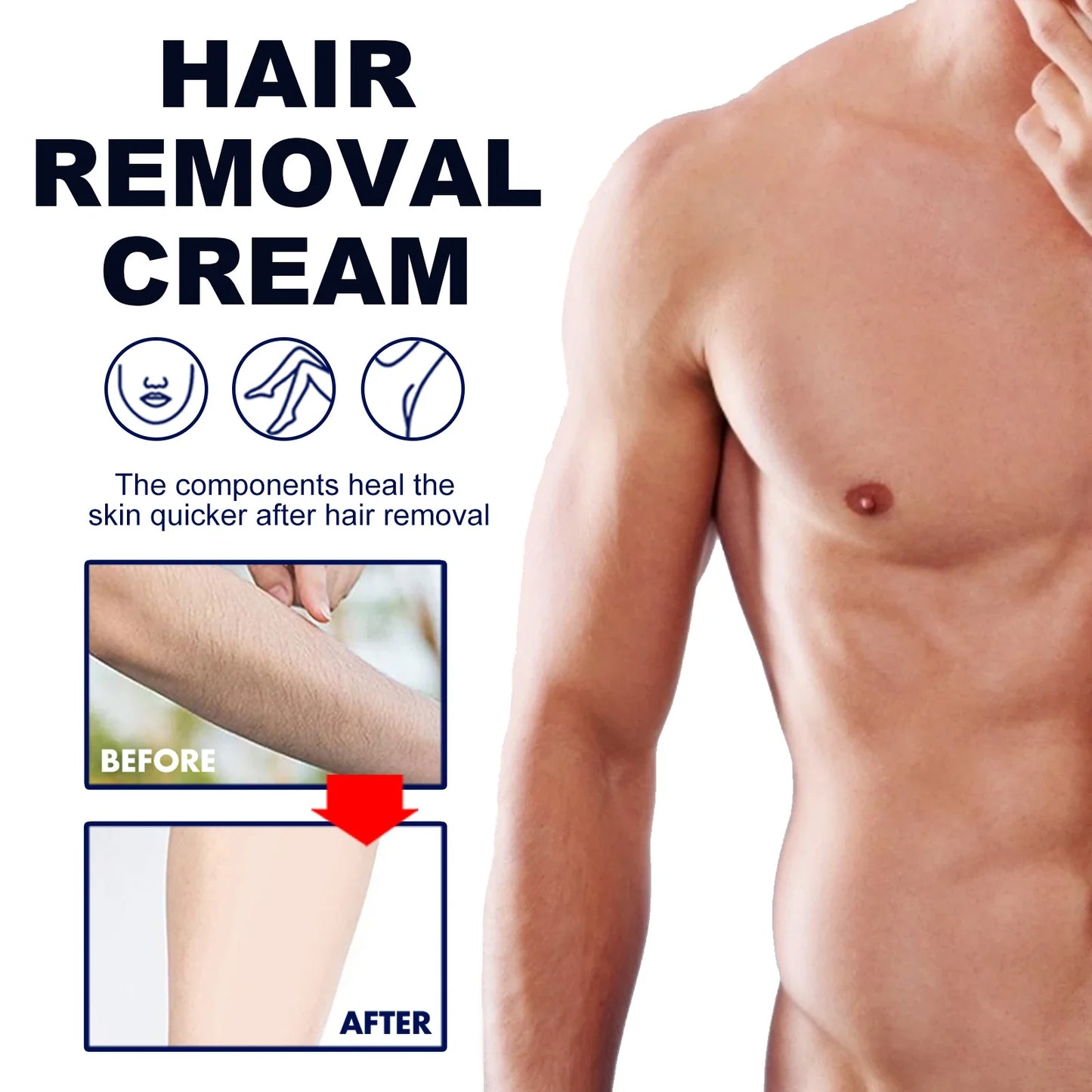 Eelhoe Men's Hair Removal Cream – Chest, Armpit & Leg | 60ml