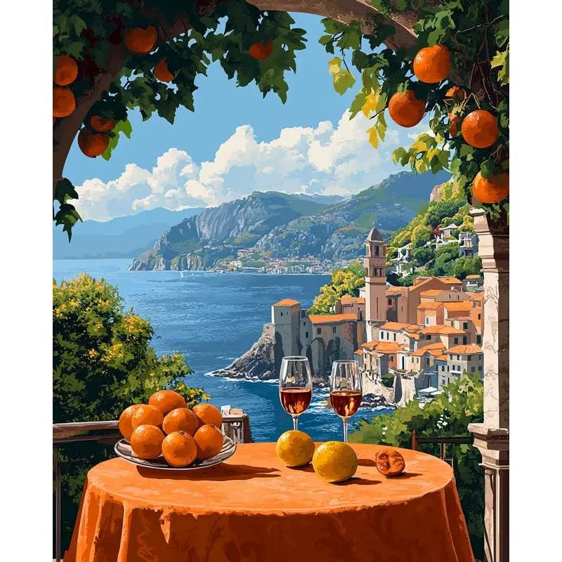GATYZTORY Oil Painting By Numbers On Canvas Lemon Tree Coloring By Numbers For Adults Gift For Handiwork Home Decor Landscape Peaceful Pleasures Health and Wellness 11-1 30x40cm Unframed