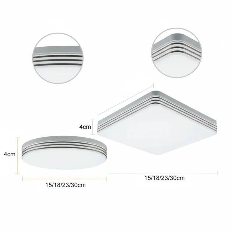 RUNTOIN 36W–48W LED Flush Mount Ceiling Light | 3 Color Temps