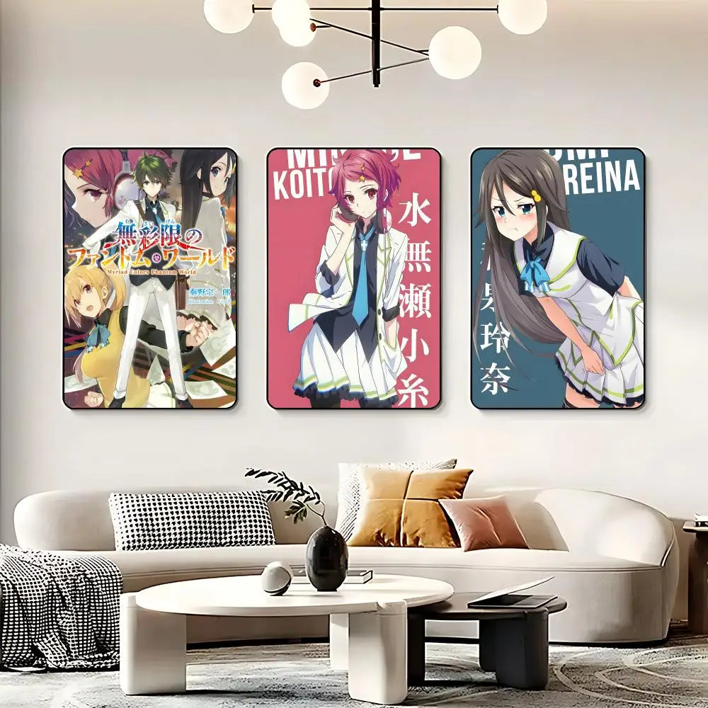 Anime M-Myriad Colors Phantom World Poster HD Self Adhesive Waterproof Wall Art Ideal for Home Office Dorm Bedroom Great Gift Peaceful Pleasures Health and Wellness