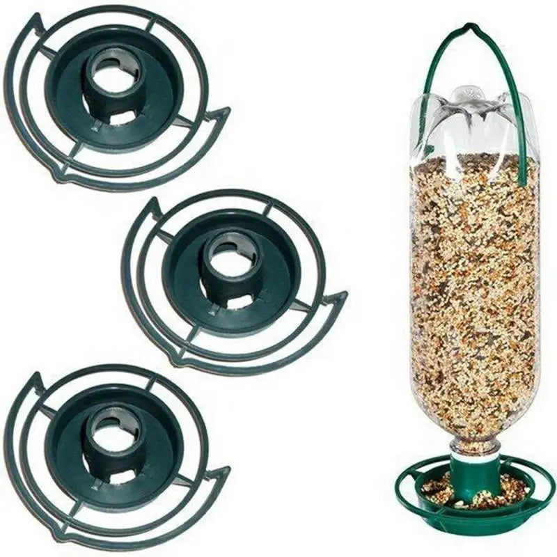 Hanging Automatic Bird Feeder Dark Green Plastic Birdfeeder Large Capacity Seed Tray Squirrel Resistant Outdoor Feeding Station Peaceful Pleasures Health and Wellness