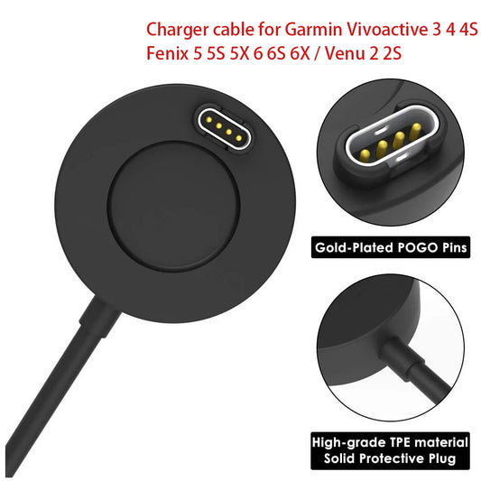 Magnetic Charger for Garmin Vivoactive Fenix Venu Forerunner Peaceful Pleasures Health and Wellness