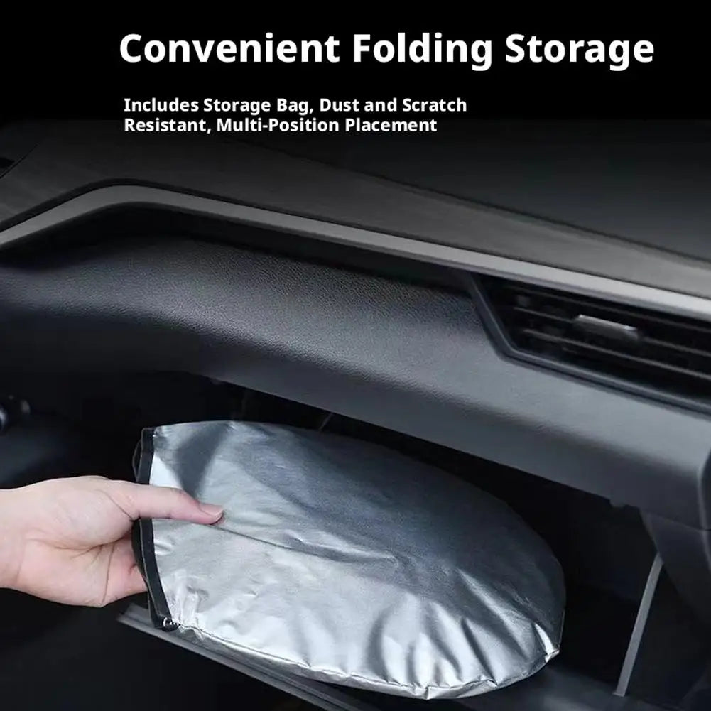Car Front Windshield Sun Visor Reflect Sunlight Block UV Rays Foldable Sun Protection Heat Insulation Car Full Package Sun Visor Peaceful Pleasures Health and Wellness