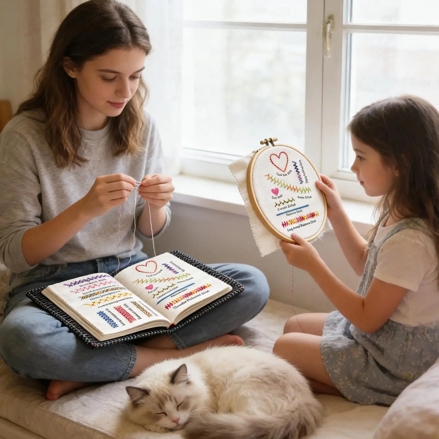 Beginner Embroidery Book Kit | Travel, Home & Group Projects Embroidery Craft Kit Peaceful Pleasures Health and Wellness
