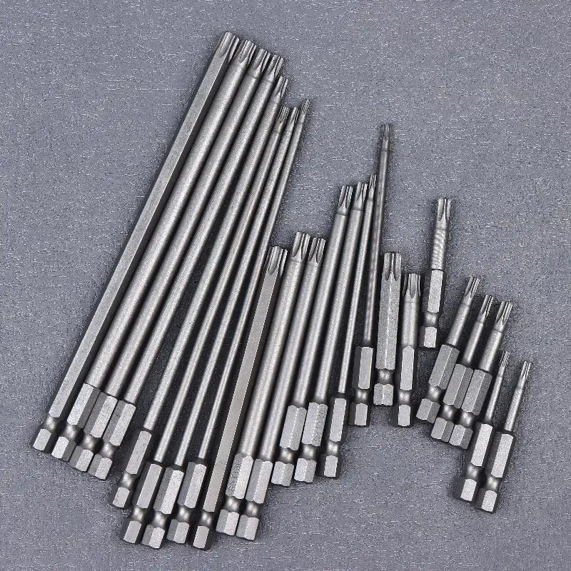 8Pcs/set 50mm/100mm/150mm S2 Steel Torx Screwdriver Bit Set 1/4 Inch Hex Shank Magnetic Star Bit T8-T40 For Drill Wrench Peaceful Pleasures Health and Wellness