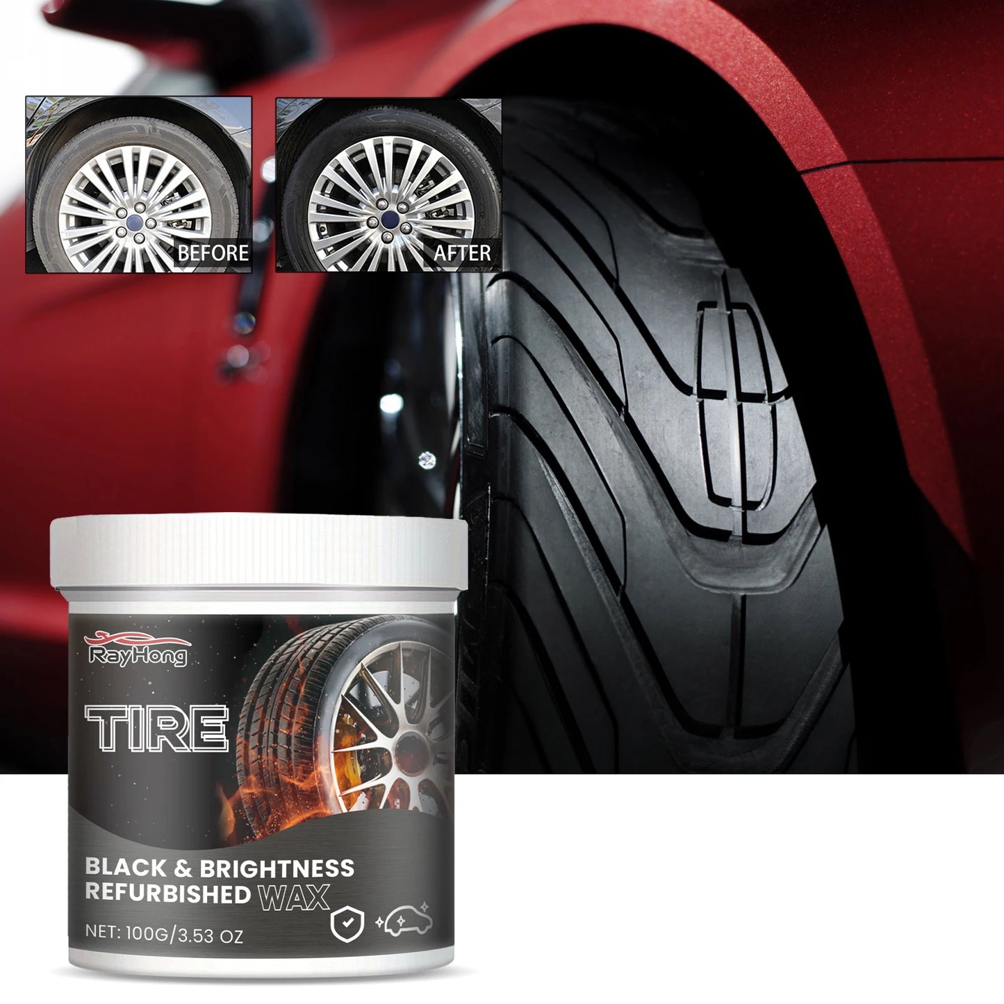 Car Tire & Wheel Hub Paste | Rust Removal, Gloss & Protection