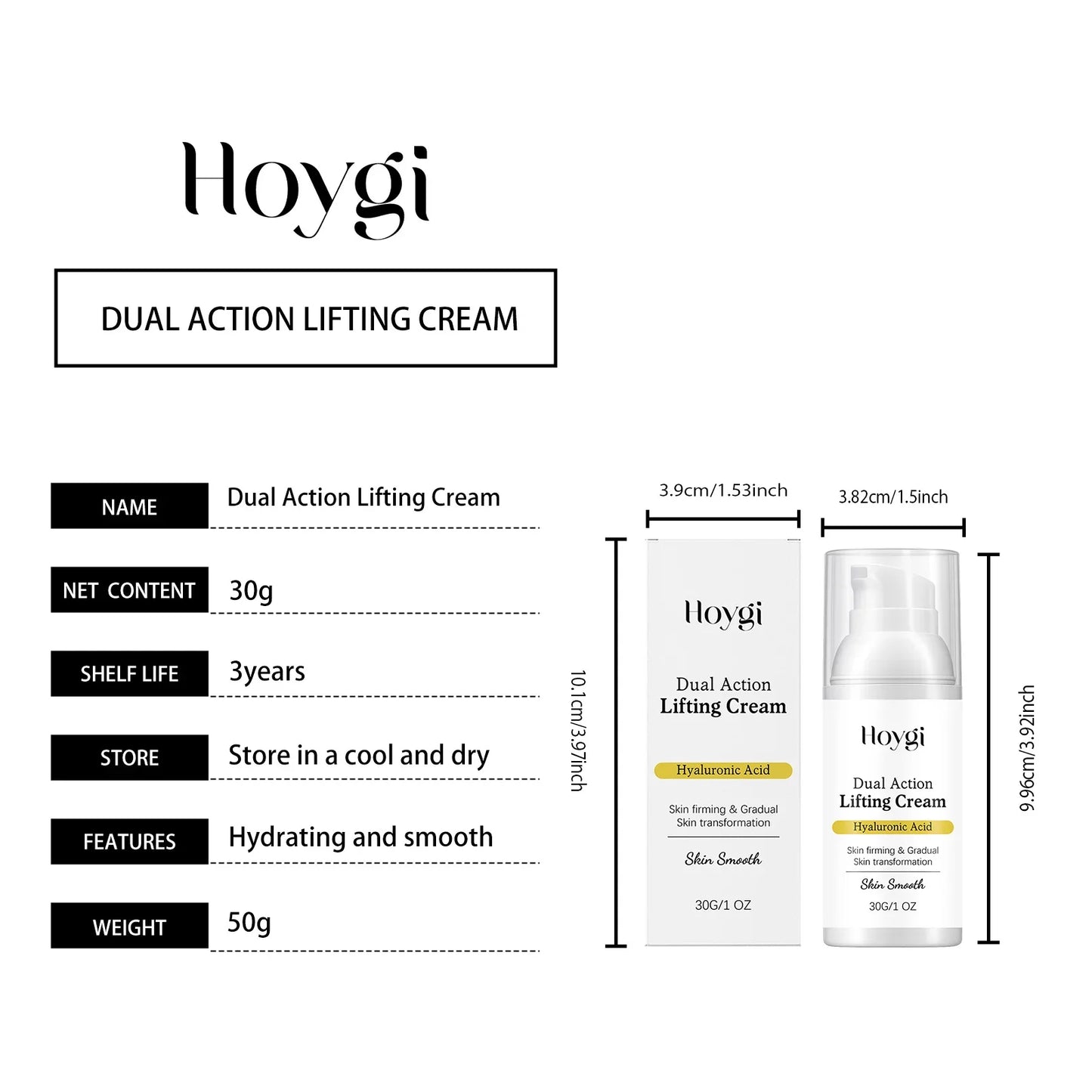 Hoygi Hyaluronic Acid Face Cream – Lifting & Firming 30g