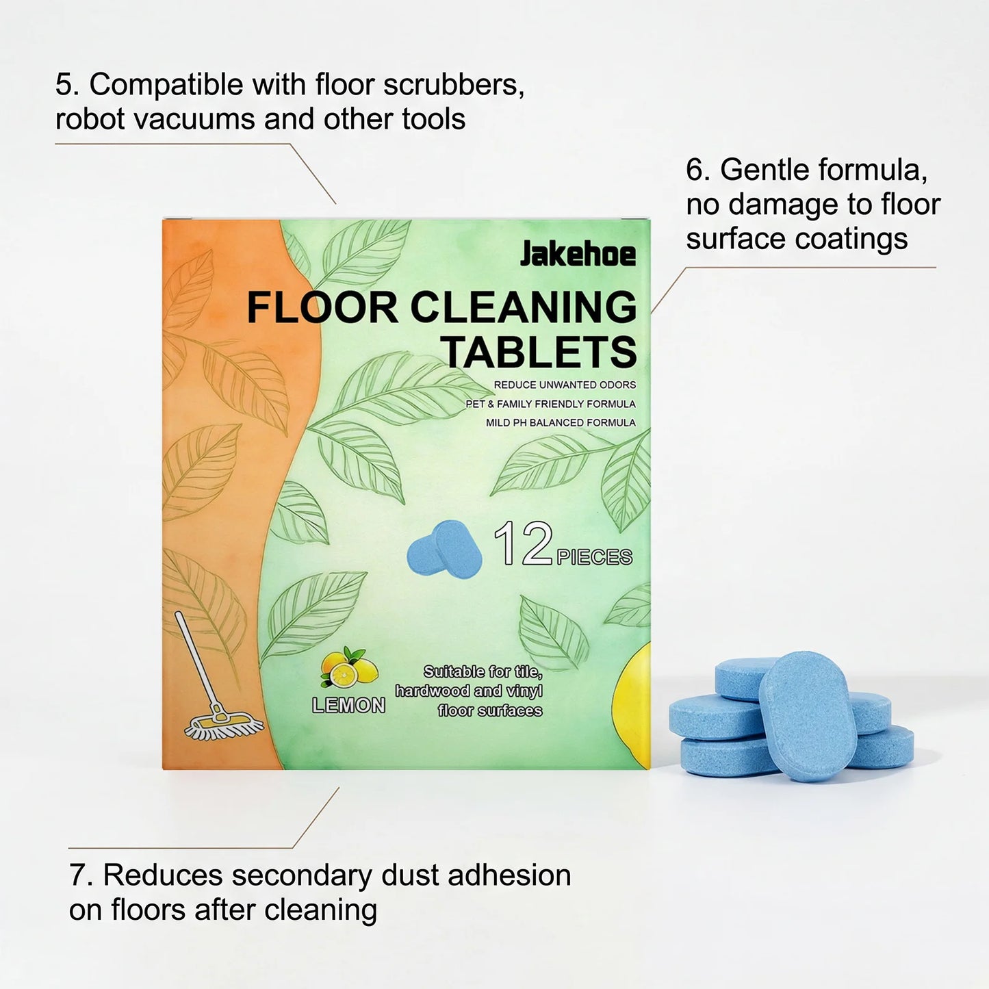 12-Pack Floor Cleaning Tablets – Wood, Tile & Marble Cleaner
