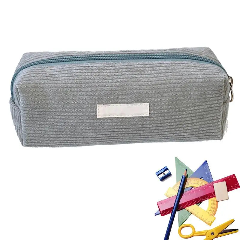 Pencil Bag Large Capacity Simple Cute Pencil Case Large Capacity Multifunctional Canvas Pen Box Desktop Stationery Organizer Peaceful Pleasures Health and Wellness