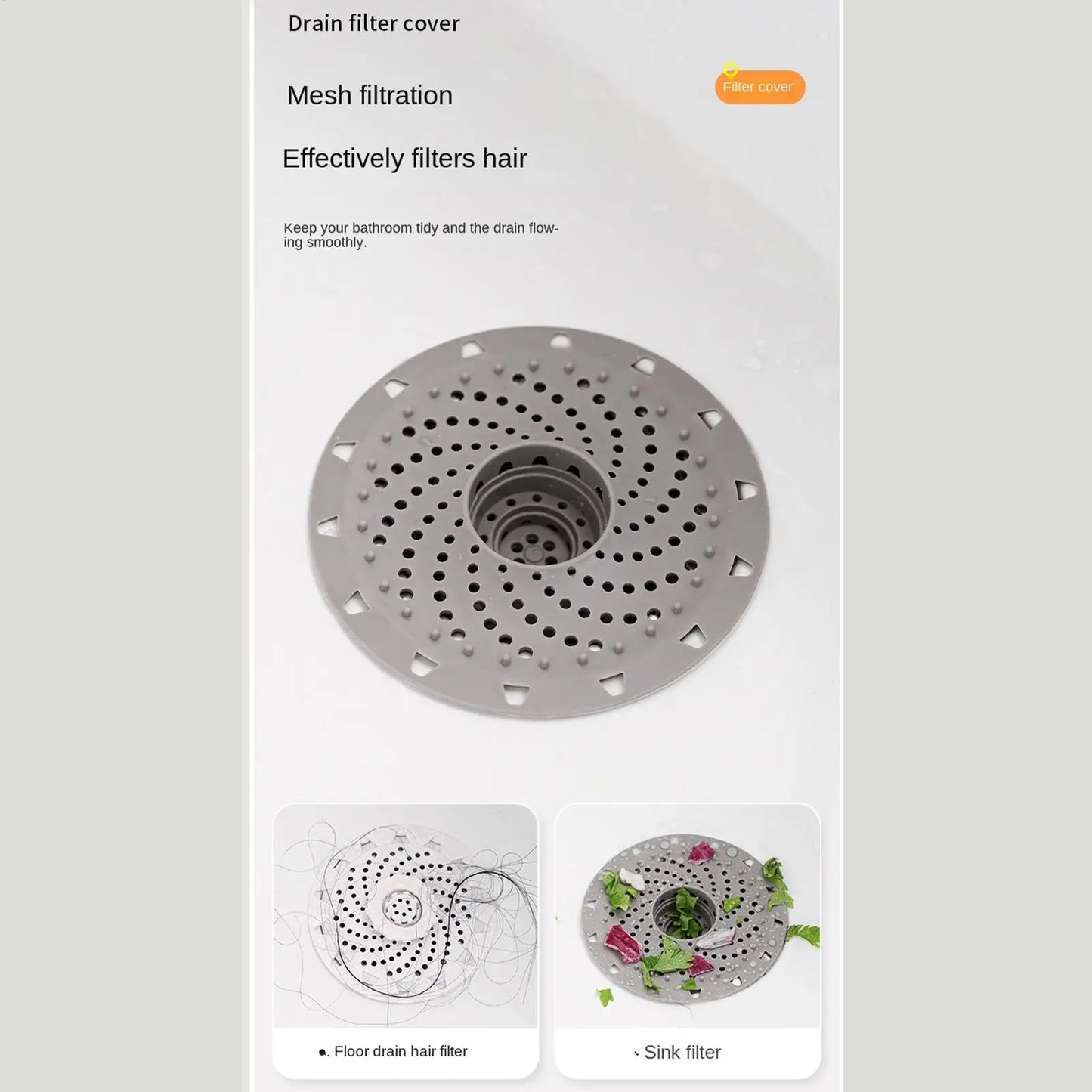 Shower Drain Hair Catcher – Anti-Clog Sink & Tub Strainer