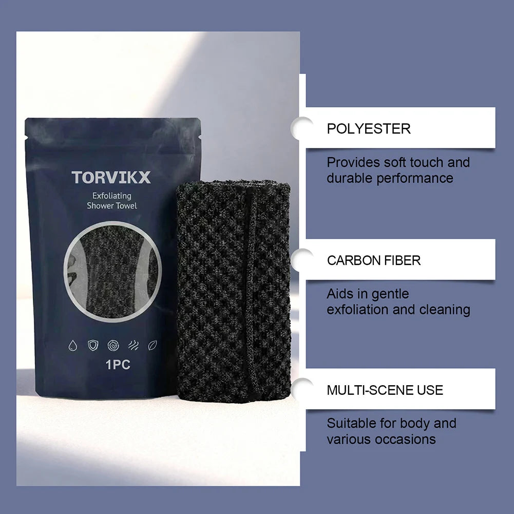 Exfoliating Shower Towel Exfoliating Skin Bath Towel,Premium Scrub Wash Cloth For Body Face Exfoliating Washcloth For Men Woman Peaceful Pleasures Health and Wellness