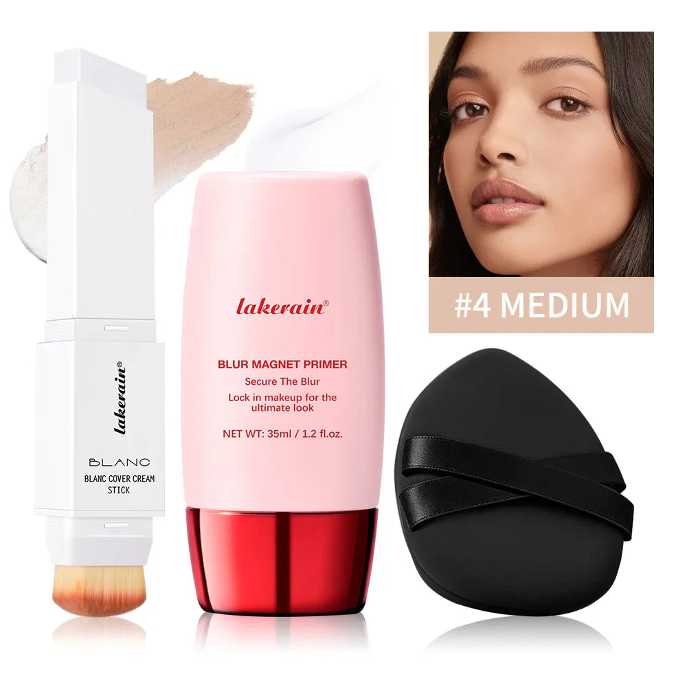 Blur Magnet Primer & Color-Change Foundation Stick | Korean Makeup