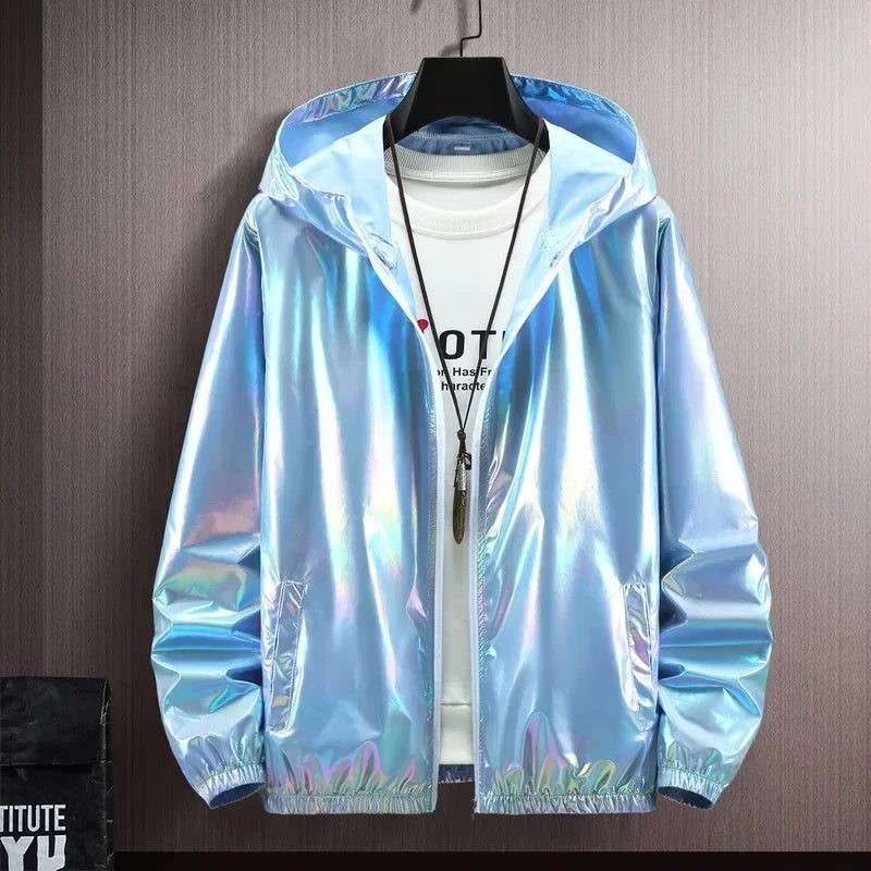 Men's UV Protection Outdoor Jacket – Quick-Dry Sun Shirt Peaceful Pleasures Health and Wellness Light Blue 4XL