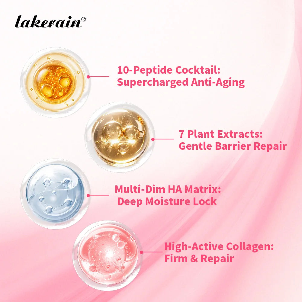 Lakerain Collagen Peptide Essence Deep Moisturizing Gentle Barrier Repair Elasticity and Smooth Complexion Skin Care Serum Peaceful Pleasures Health and Wellness