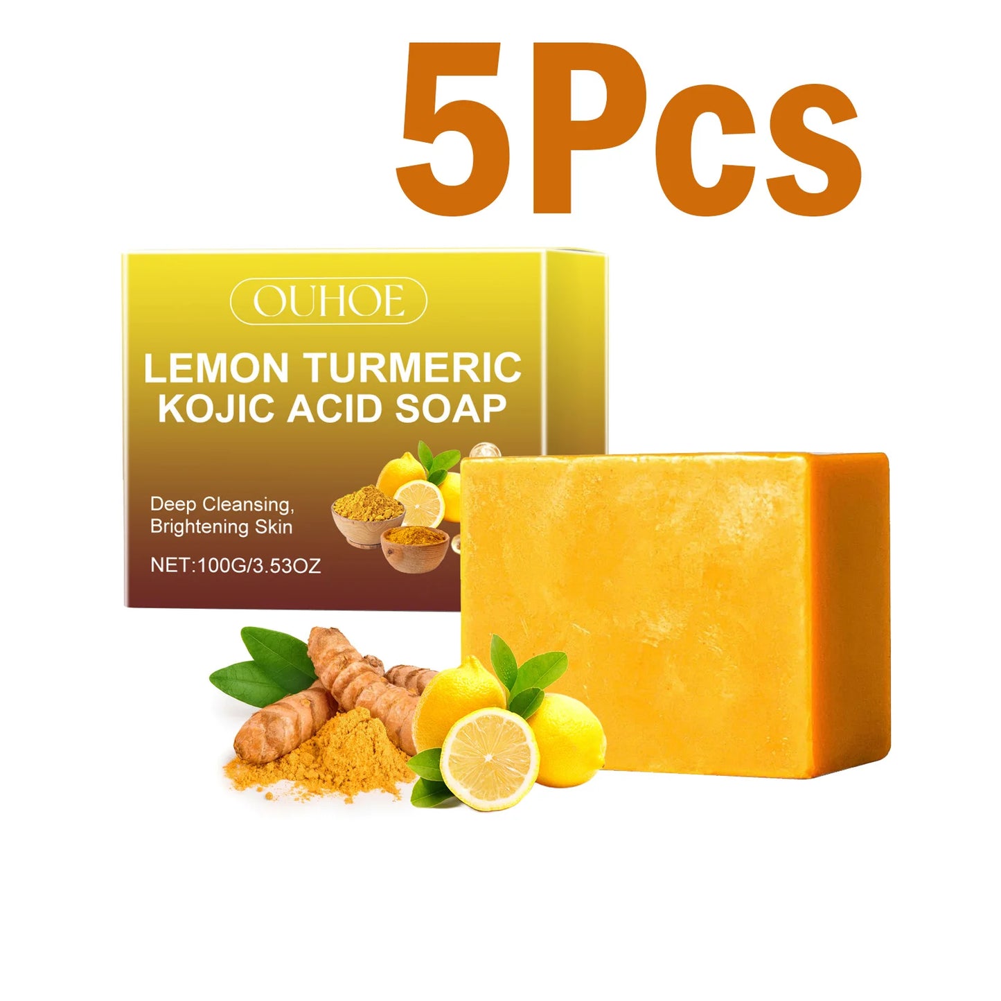 Lemon Turmeric Kojic Acid Brightening Soap Bar – 100g