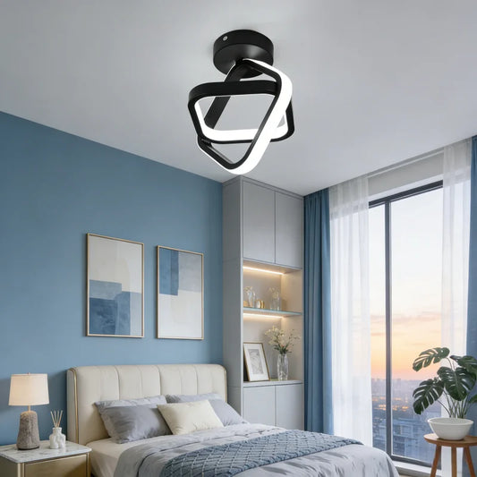 RUNTOIN 2-Ring Modern LED Ceiling Light | Bedroom, Hallway