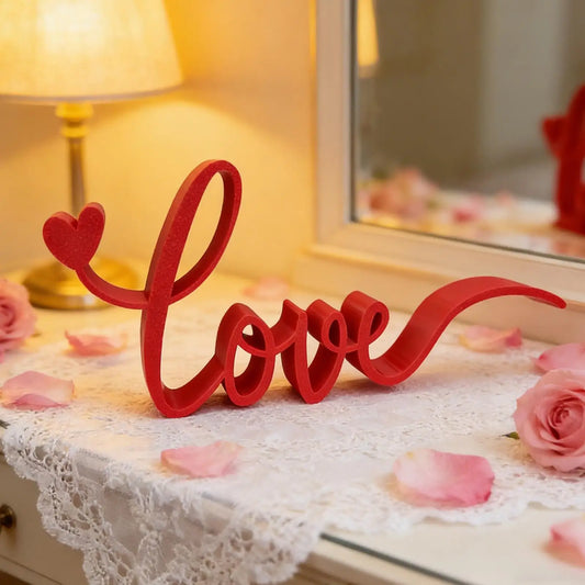 Red 3D LOVE Letters Table Ornament | Valentine's Wedding Decor Table Ornament Oasis Select