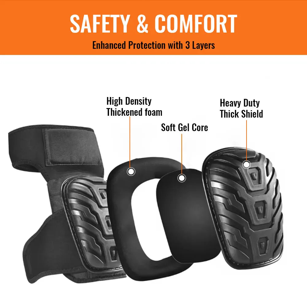 New Professional Heavy Duty EVA Foam Padding Knee Pads with Comfortable Gel Cushion and Adjustable Straps for Working, Gardning Peaceful Pleasures Health and Wellness