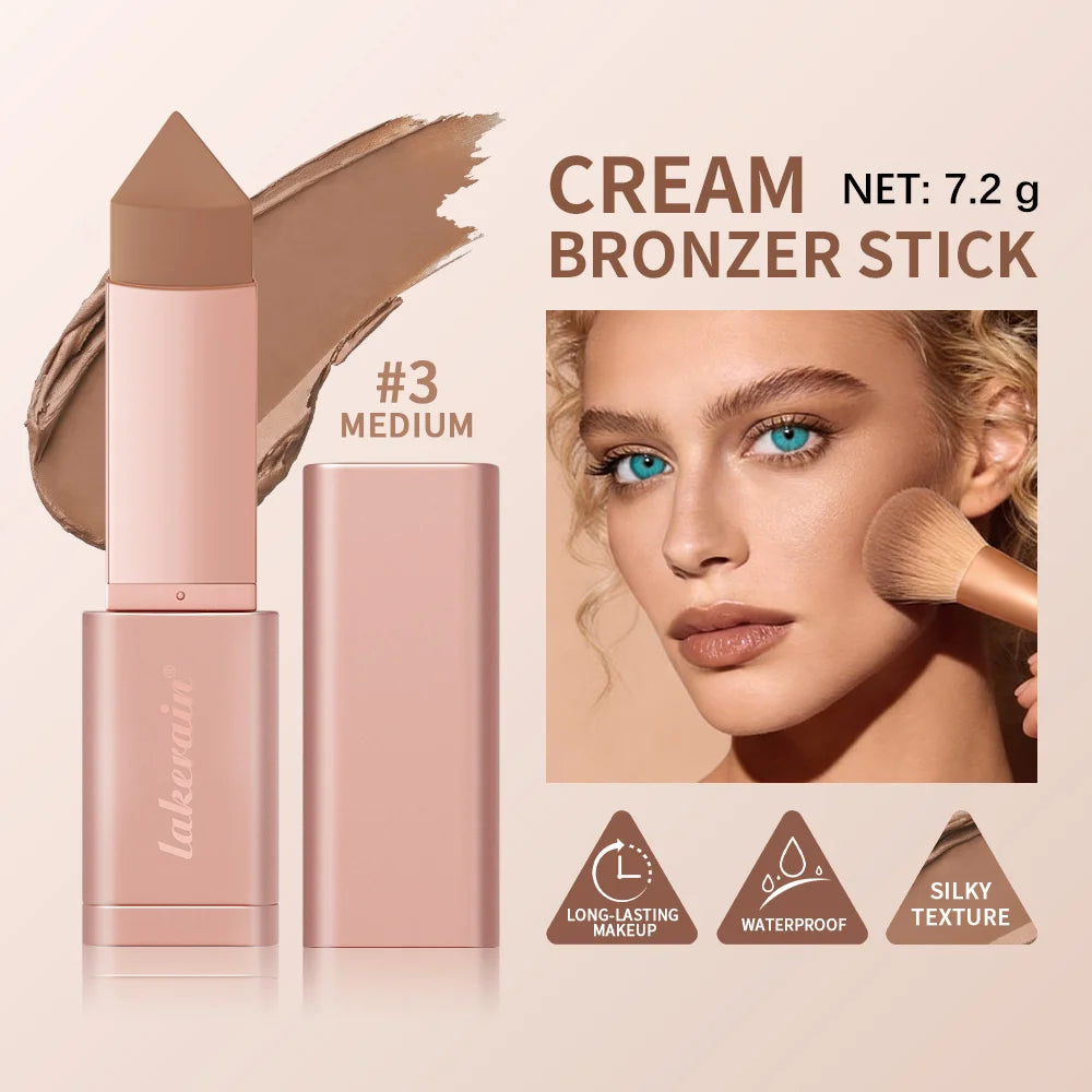 Cream Bronzer Stick and Contour Stick 2-in-1 bronzing and contouring instant depth & dimension to the face flawlessly over base Peaceful Pleasures Health and Wellness