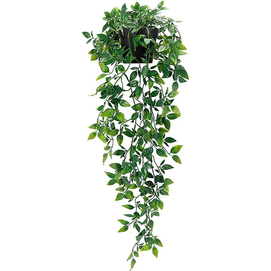 Artificial Ivy Wall Hanging Plant with Pot | Home Wedding Decor Artificial Hanging Plant Peaceful Pleasures Health and Wellness army green 1PC