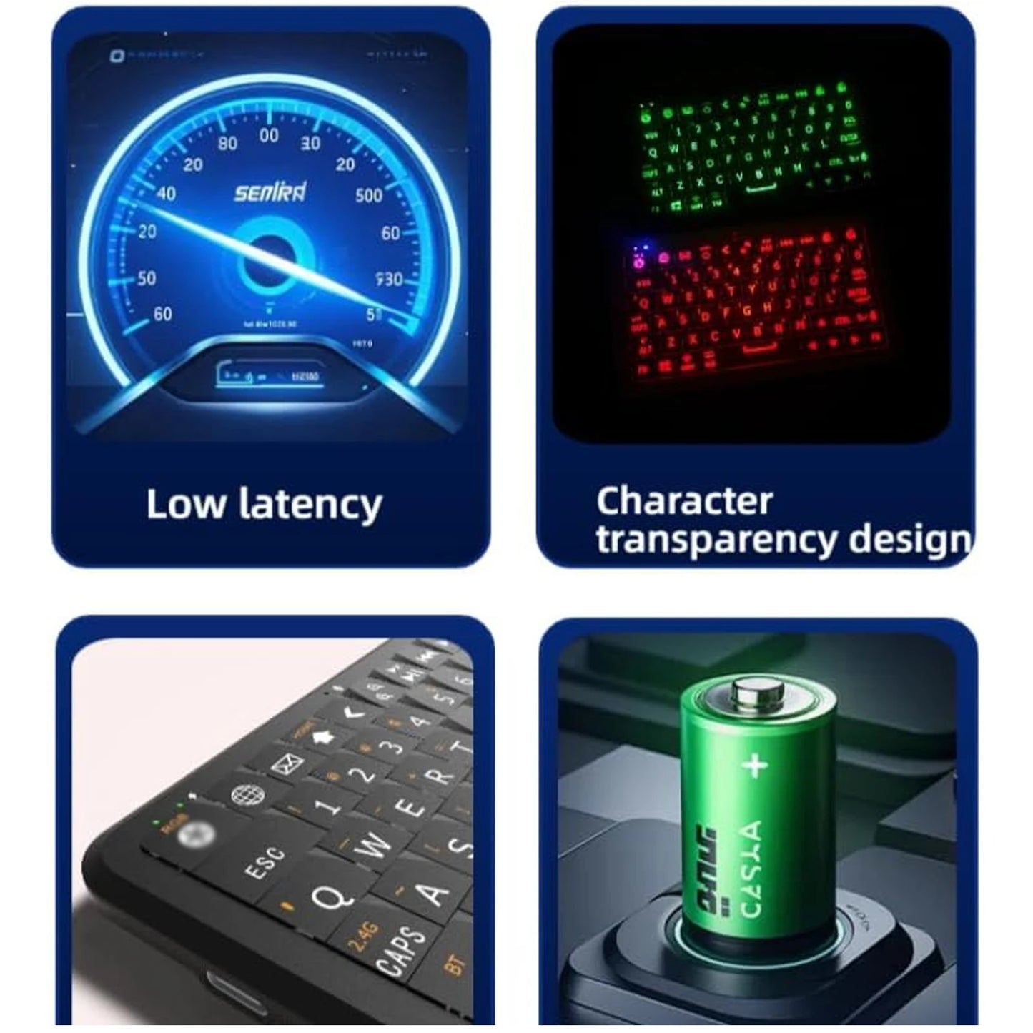 Mini Keyboard With Bluetooth 5.0/2.4G 64 Keys RGB Backlight Options Rechargeable Battery Type-C For Win/For iOS/For Android Peaceful Pleasures Health and Wellness