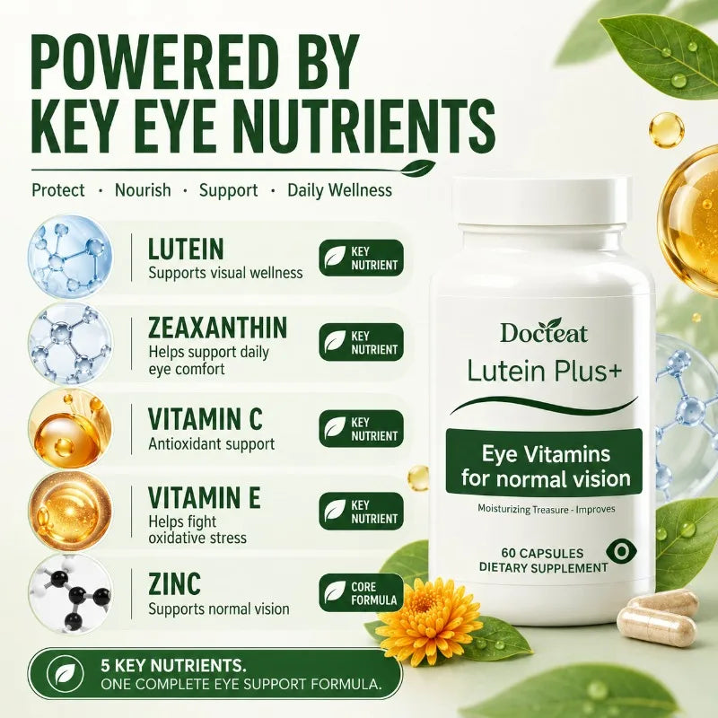 Docteat Lutein Eye Vitamins 60 Caps | Zeaxanthin, Zinc, C & E