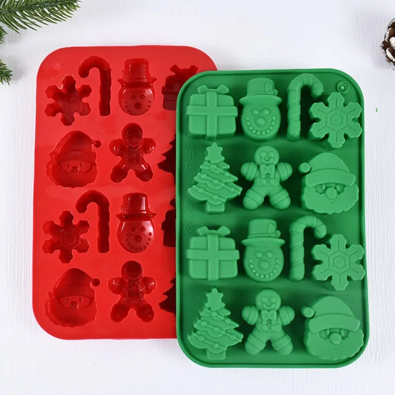 Christmas Themed Silicone Chocolate Mold Handmade Candy Mold DIY Silicone Soft Mold Christmas Silicone Chocolate Mold Practical Peaceful Pleasures Health and Wellness