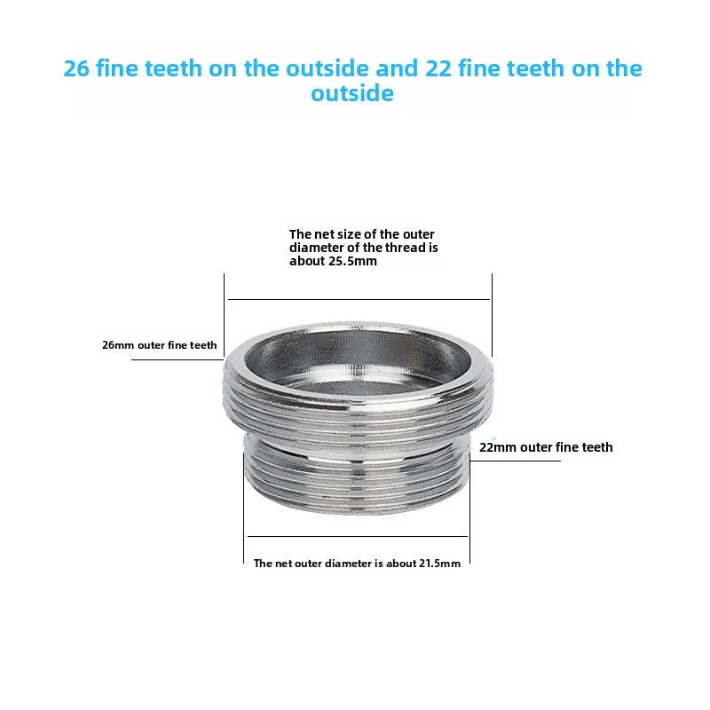 Faucet Thread Adapter 16–32mm Internal & External Fine Tooth