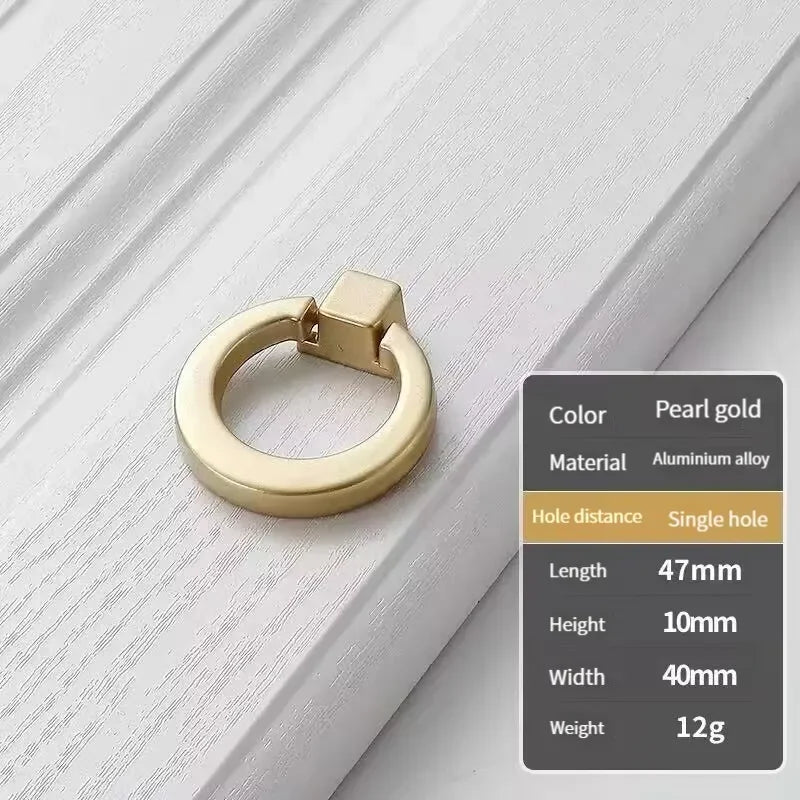 Pearl Gold Aluminum Cabinet Drawer Handle & Furniture Knob