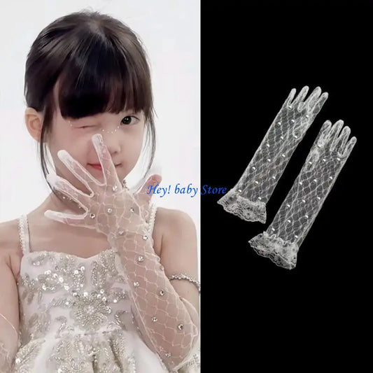 Girls Lace Dress Gloves | Wedding, Birthday & Communion Kids Lace Gloves Peaceful Pleasures Health and Wellness