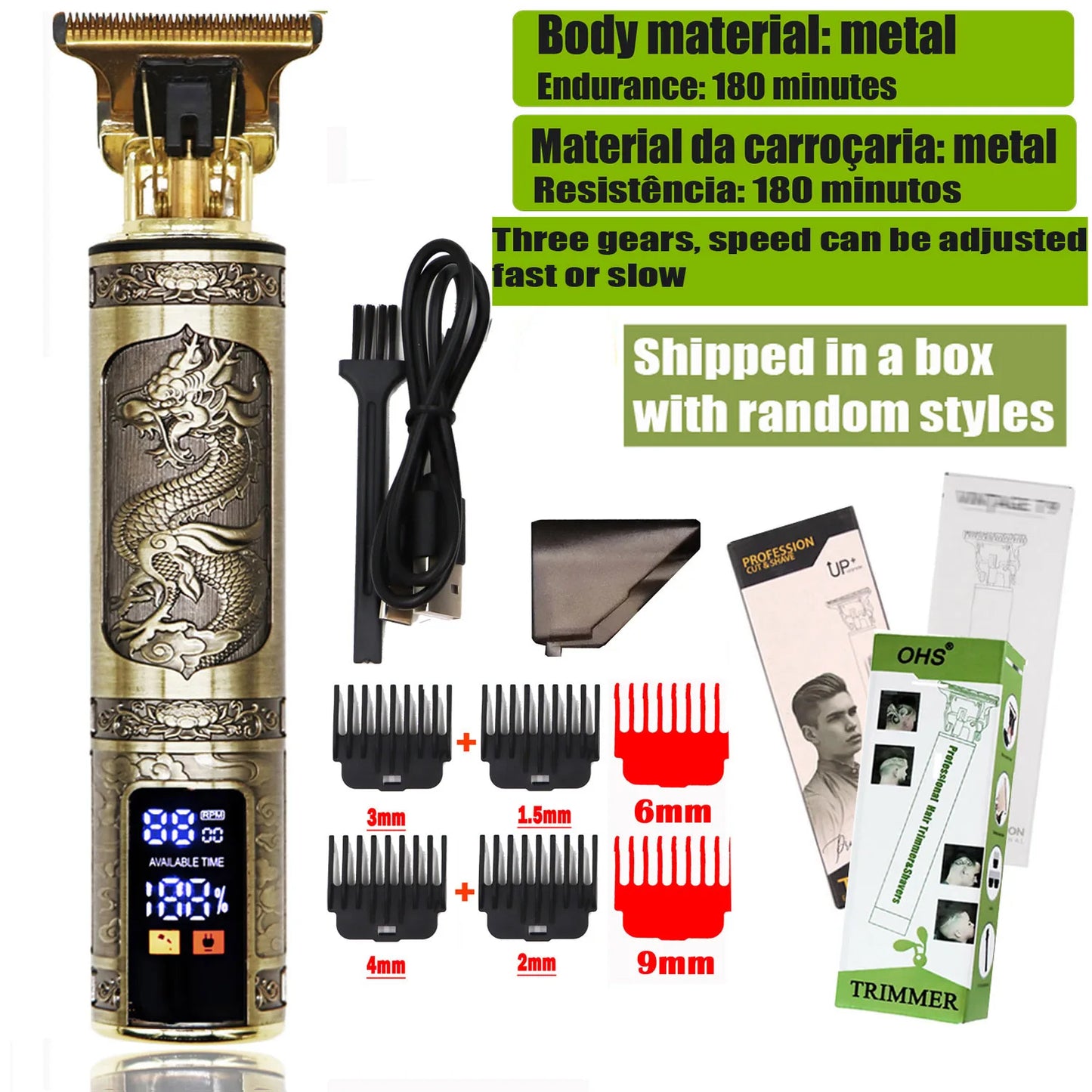 OHS T9 Electric Hair Clipper & Beard Trimmer – 0mm Barber