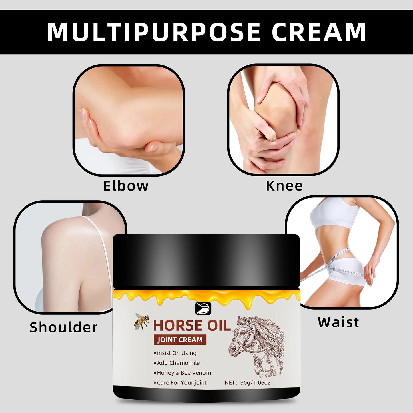 Horse Oil Joint Cream – Non-Greasy Body Moisturizer | 30g