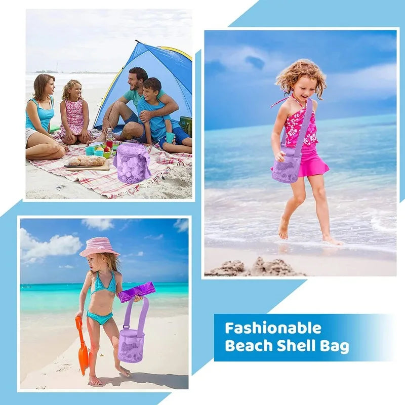 Foldable Mesh Beach Bag | Shell & Toy Storage for Kids