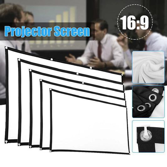 16:9 Simple Projector Curtain 60/72/84/100/120/150 inch Portable HD Display Screen Home Cinema Theater Movie Home Outdoor Office Peaceful Pleasures Health and Wellness 100 inch