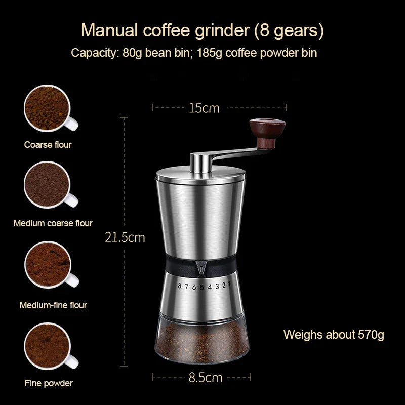 Manual Ceramic Coffee Grinder – Adjustable Hand Crank Mill