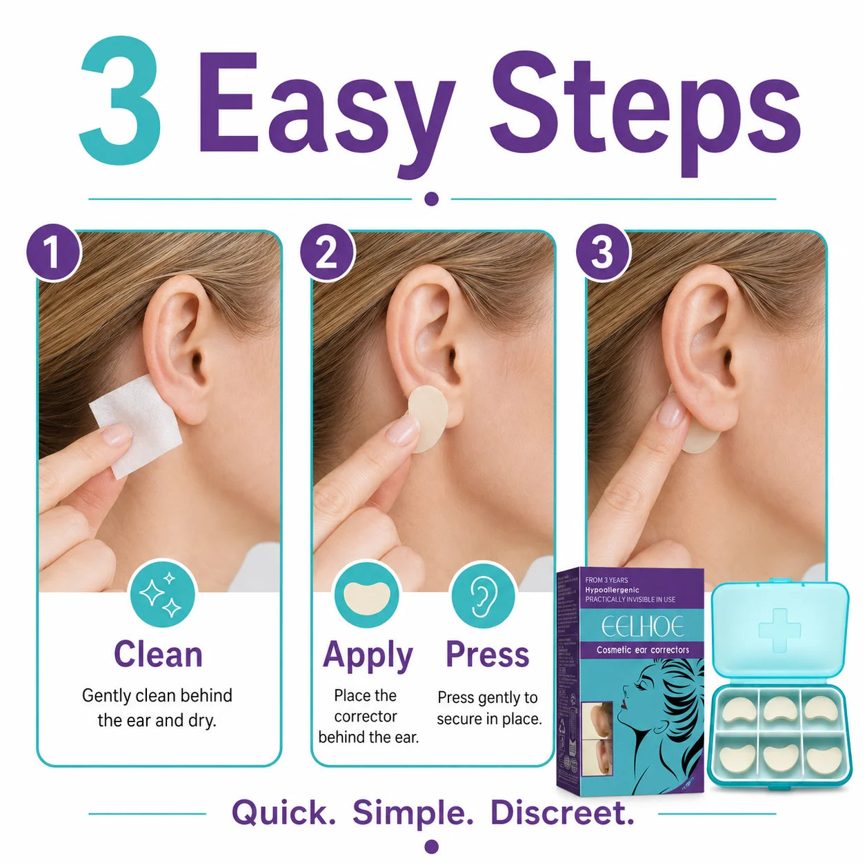 Waterproof Ear Shaping Stickers | Auricle Support Tape