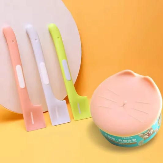 Pet Can Spoon & Lid Set | Cat Pattern, Food-Grade TPR Pet Feeding Accessory Oasis Select