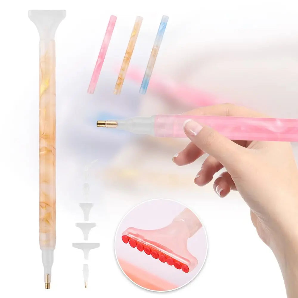 5D Diamond Painting Pen with 6 Tips | DIY Craft Point Drill Pen