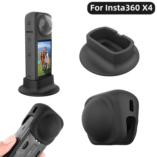 Silicone Desktop Stand & Lens Cover for Insta360 X4 Camera Accessory Set Oasis Select