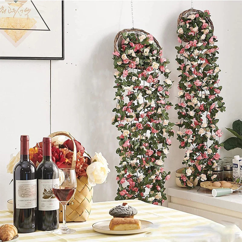 2.5m Silk Rose Artificial Flower Vine Garland – Wedding Decor
