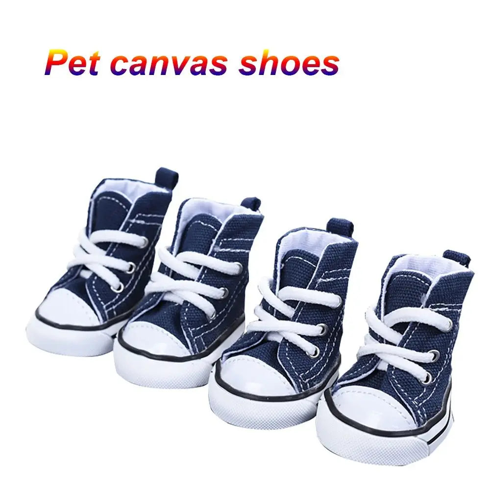 Creative 4PCS/Set Pet Shoes Waterproof Canvas Puppy Pet Dogs Boots Dirt-proof Breathable Pet Supplies Pets Peaceful Pleasures Health and Wellness