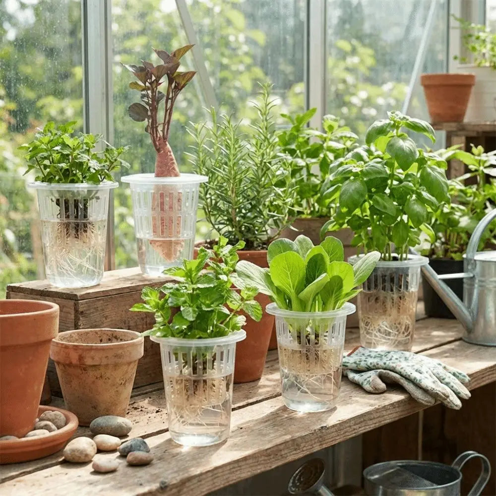 Transparent Hydroponic Mesh Cups – 5-Pack Nursery Net Pots
