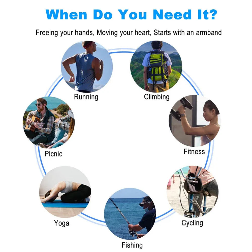 Running Armband Wristband Bracke 360 ° Rotatable Phone Holder Suitable For 4-7-inch Smartphones Card Pocket For Running Bicycles Peaceful Pleasures Health and Wellness