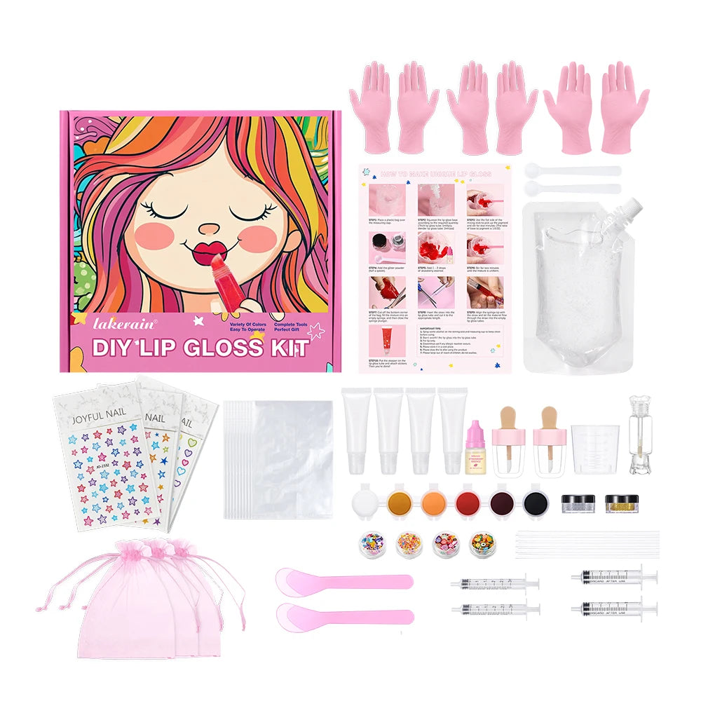 New Lip Gloss Making Kit Moisturizing Lip Gloss Base Diy Raw Material Tool Kit Shiny Glitter Lip Tints Glaze Handmade Cosmetic Peaceful Pleasures Health and Wellness