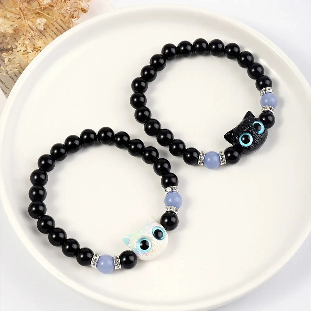 Luminous Cat Bead Strand Bracelet – Couples & Friendship
