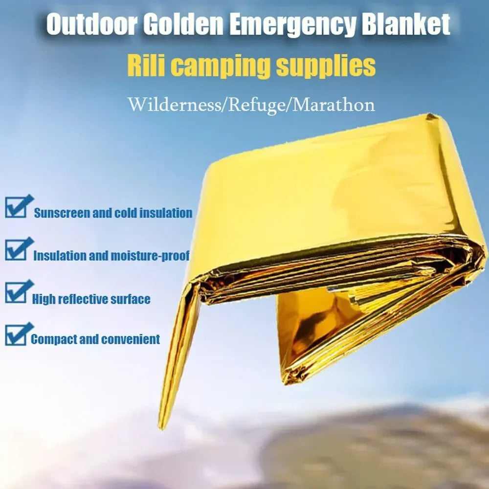 Emergency Thermal Poncho Blanket | Windproof Waterproof Camping
