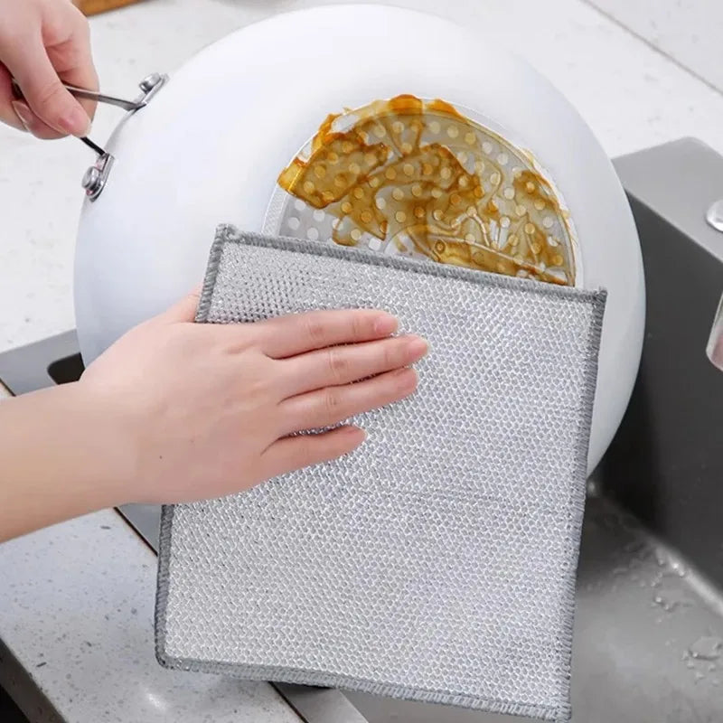 Non-Scratch Wire Dishcloth – Reusable Steel Wool Scrubber