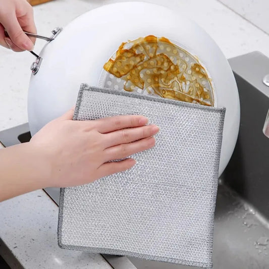 Non-Scratch Wire Dishcloth – Reusable Steel Wool Scrubber Kitchen Scrubber Cloth Oasis Select