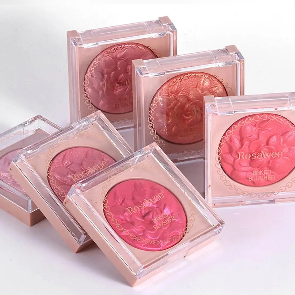 Embossed Shimmer Blush Palette – Pearlescent Baked Powder Highlighter